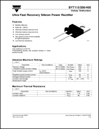 BYT11-600 Datasheet