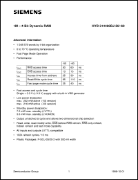 HYB314400BJ-60 Datasheet