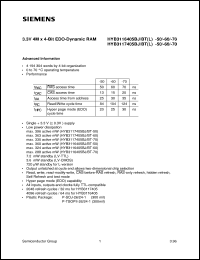 HYB3117405BT-70 Datasheet