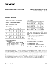 HYB314265BJL-50 Datasheet