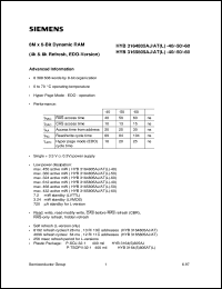 HYB3165805ATL-50 Datasheet