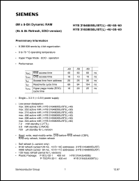 HYB3165805BTL-50 Datasheet