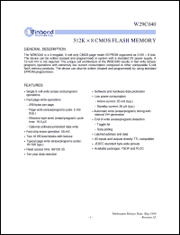 W29C040T-90B Datasheet