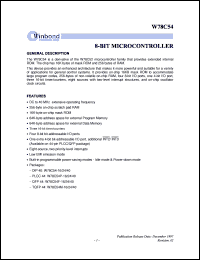 W78C54F-16 Datasheet