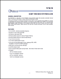W78C58F-16 Datasheet