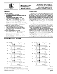 IDT54FCT162H245ETPFB Datasheet