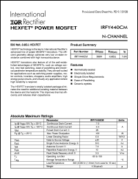 IRFY430CM Datasheet