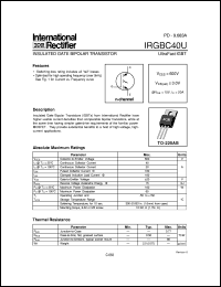 IRGBC40M-S Datasheet