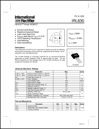 IRL630 Datasheet