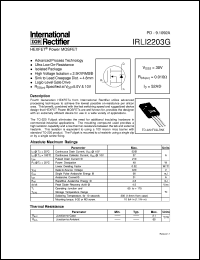 IRLI2203G Datasheet