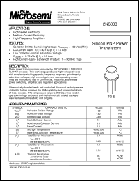 2N6303 Datasheet