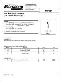 MRF904 Datasheet