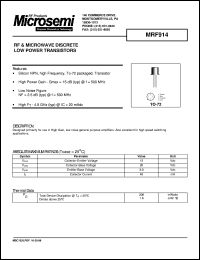 MRF914 Datasheet