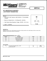 MRF544 Datasheet