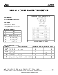 AVF600 Datasheet