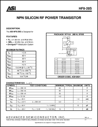 HF8-28S Datasheet