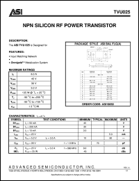 TVU025 Datasheet
