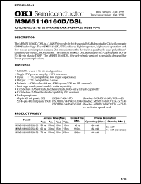 MSM5116160D-70TL Datasheet