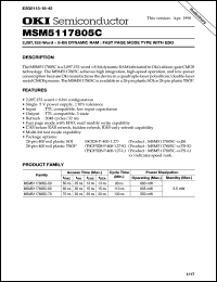 MSM5117805C-60JS Datasheet