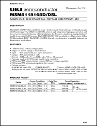 MSM5118165D-50TS-K Datasheet