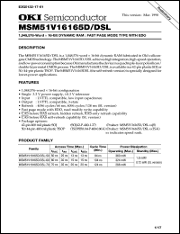 MSM51V16165D-50TS-K Datasheet