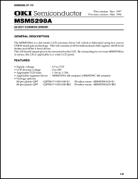 MSM5298AGS-K Datasheet