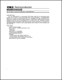 MSM534001E Datasheet