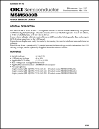MSM5839BGS-K Datasheet