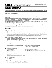 MSM63184A-xxxGS-K Datasheet