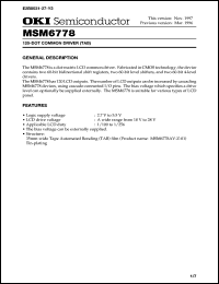 MSM6778AV-Z-01 Datasheet