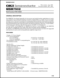 MSM7502GS-BK Datasheet