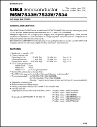 MSM7534HGS-K Datasheet