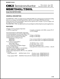 MSM7540GS-K Datasheet