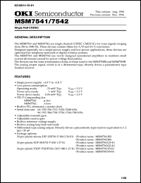 MSM7542TS-K Datasheet