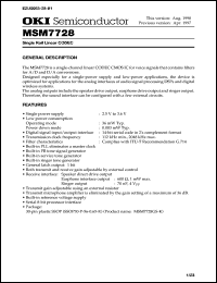 MSM7728GS-K Datasheet