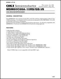 MSM80C88A-10JS Datasheet