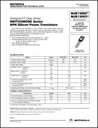 MJE13002A Datasheet