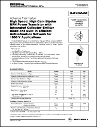 MJE18604D2 Datasheet