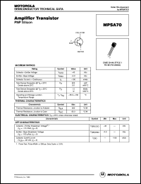 MPSA70 Datasheet