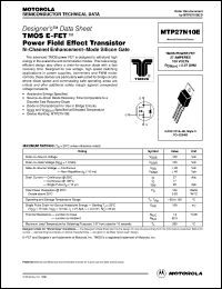 MTP27N10E Datasheet