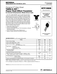 MTP1N100E Datasheet