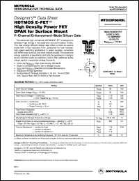 MTD20P06HDL Datasheet