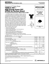 MTB1N100E Datasheet