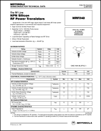 MRF240 Datasheet