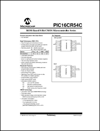 PIC16CR54C-04I/P Datasheet