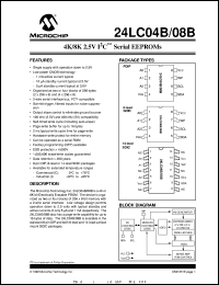 24LC08BT-I/SN Datasheet