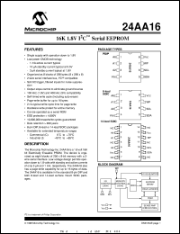 24AA16-I/SN Datasheet