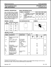 BTA208M-600B Datasheet