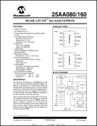 25AA160-I/SN Datasheet