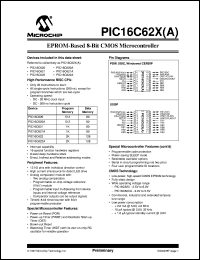 PIC16LC62XT-20I/JW Datasheet